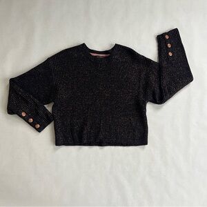 NWT Rag & Bone Navy & Pink Metallic Wool Blend Sweater Women’s Size Large